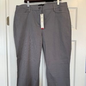 Talbots NWT Women Straight Leg Stretch Mid Rise Pants Gray 16